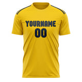 Custom Gold Blue Soccer Jersey