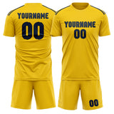 Custom Gold Blue Soccer Set