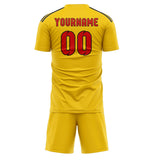 Custom Gold Orange Red Soccer Set