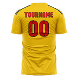 Custom Gold Orange Red Soccer Jersey