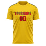 Custom Gold Orange Red Soccer Jersey
