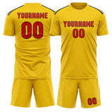 Custom Gold Orange Red Soccer Set