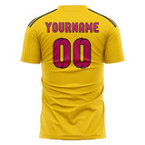 Custom Gold Pink Soccer Jersey