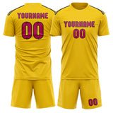 Custom Gold Pink Soccer Set