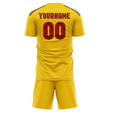 Custom Gold Red Soccer Set