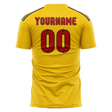 Custom Gold Red Soccer Jersey