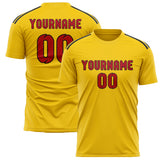 Custom Gold Red Soccer Jersey