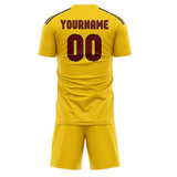 Custom Gold Crimson Red Soccer Set