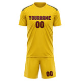 Custom Gold Crimson Red Soccer Set