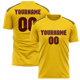 Custom Gold Crimson Red Soccer Jersey