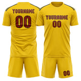 Custom Gold Coral Red Soccer Set