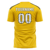 Custom Gold White Soccer Jersey