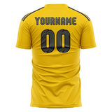 Custom Gold Dark Grey Soccer Jersey