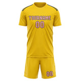 Custom Gold Light Pink Soccer Set
