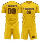 Custom Gold Khaki Soccer Set