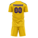 Custom Gold Light Purple Soccer Set