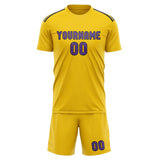 Custom Gold Light Purple Soccer Set