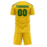 Custom Gold Emerald Green Soccer Set