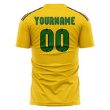 Custom Gold Emerald Green Soccer Jersey