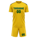 Custom Gold Emerald Green Soccer Set