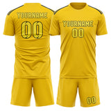 Custom Gold Light Yellow Soccer Set