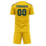 Custom Gold Blue Green Soccer Set