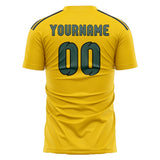 Custom Gold Blue Green Soccer Jersey