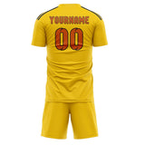 Custom Gold Orange Soccer Set