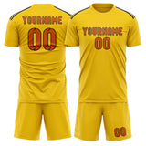 Custom Gold Orange Soccer Set