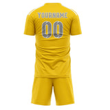 Custom Gold Gray Soccer Set