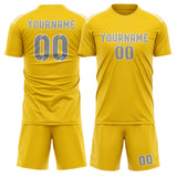 Custom Gold Gray Soccer Set