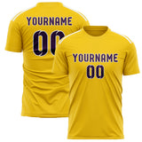 Custom Gold Purple Soccer Jersey