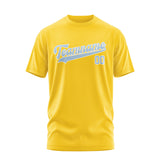 Custom Gold Light Blue T-Shirt