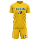 Custom Gold Sky Blue Soccer Set