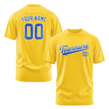 Custom Gold Sky Blue T-Shirt