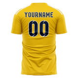 Custom Gold Blue Soccer Jersey