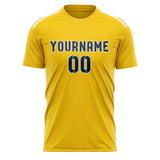 Custom Gold Blue Soccer Jersey