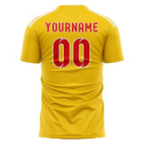 Custom Gold Orange Red Soccer Jersey