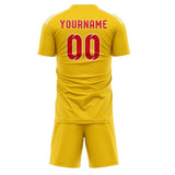 Custom Gold Orange Red Soccer Set