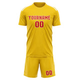Custom Gold Orange Red Soccer Set