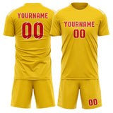 Custom Gold Orange Red Soccer Set
