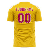 Custom Gold Pink Soccer Jersey