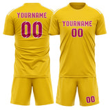 Custom Gold Pink Soccer Set