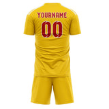 Custom Gold Red Soccer Set