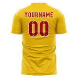 Custom Gold Red Soccer Jersey