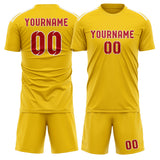Custom Gold Red Soccer Set