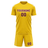 Custom Gold Crimson Red Soccer Set