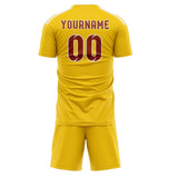 Custom Gold Coral Red Soccer Set