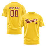 Custom Gold Coral Red T-Shirt