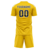 Custom Gold Dark Grey Soccer Set